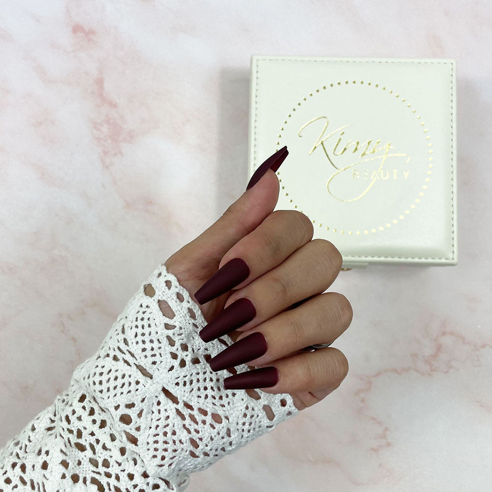 Chocolate | Faux Ongles Coffin Matte