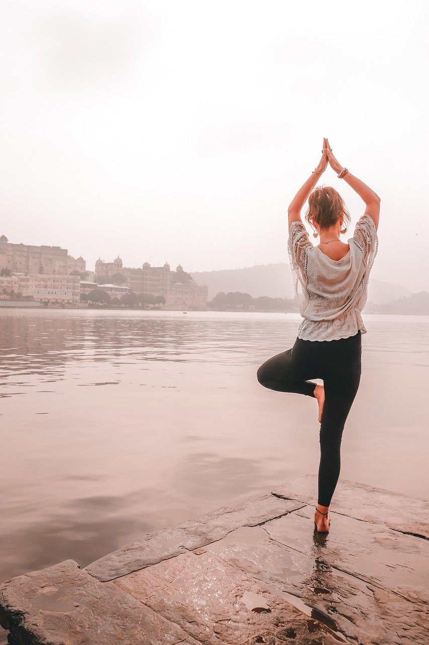 our-services-01 yoga, woman, lake, meditation, girl, relaxation, wellness, pose, beach, travel, nature, rajasthan, india, water, outdoors