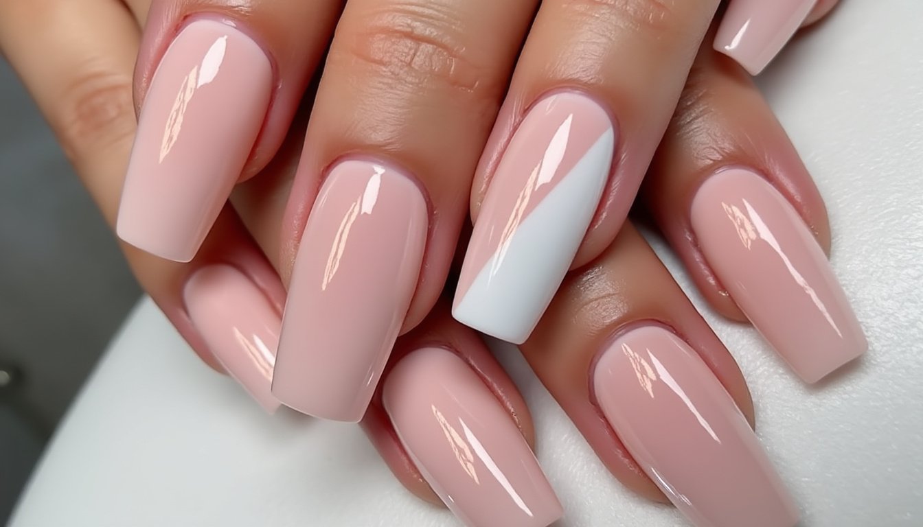 découvrez nos faux ongles carrés baby boomer à effet glitter, finition glossy ultra tendance. faciles à poser, parfaits pour une manucure élégante et brillante en quelques minutes !