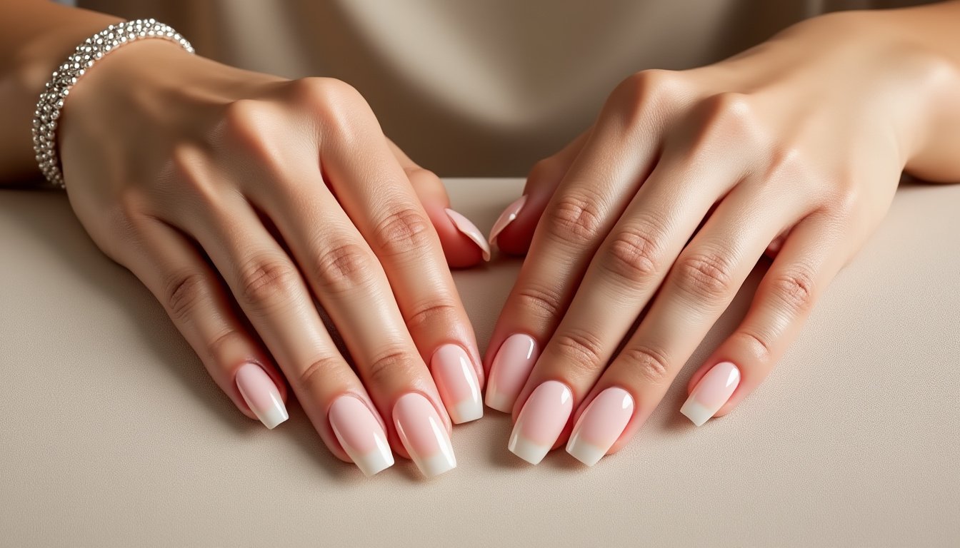 découvrez nos faux ongles carrés baby boomer au fini glossy : une manucure élégante et naturelle, facile à poser pour un look sophistiqué et durable. idéal pour toutes les occasions !