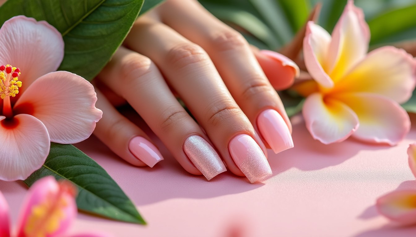 découvrez les faux ongles carrés glossy french paradis : élégance et brillance garanties pour une manucure parfaite et tendance en quelques minutes !